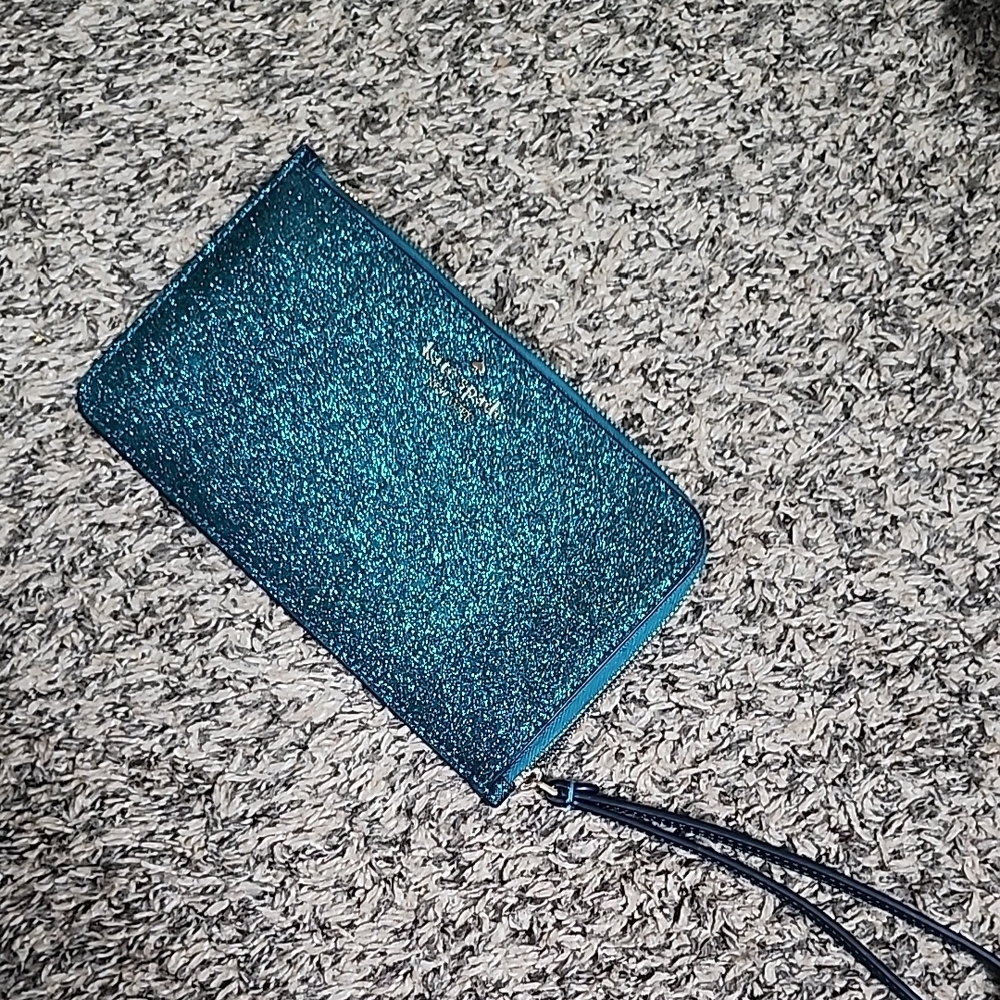 Kate Spade Blue Glitter Wristlet